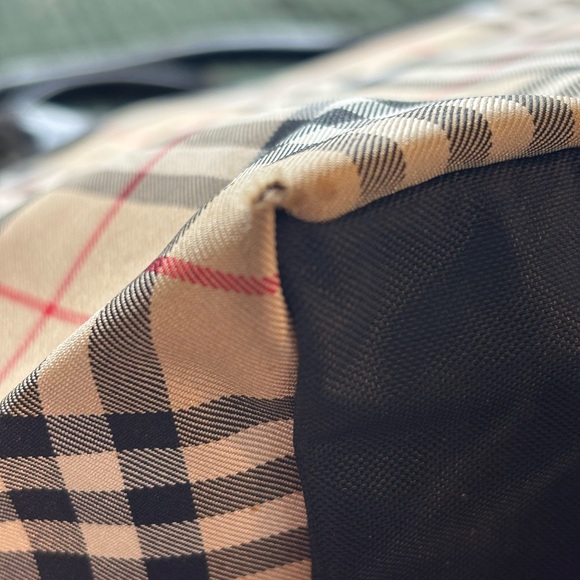 Burberry Blue Label Beige Novacheck Tote with Black Leather Handles - Picture 6 of 12